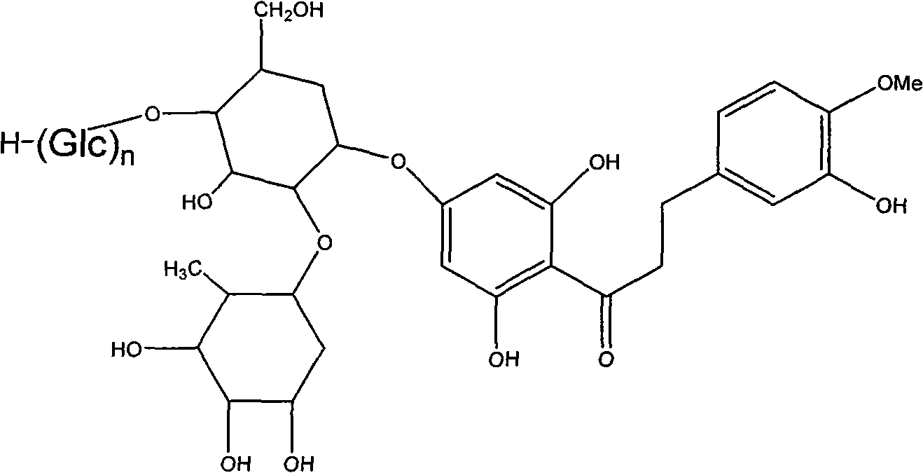 Alpha-glucose-based new hesperidin dihydrochalcone as well as preparation method and application thereof