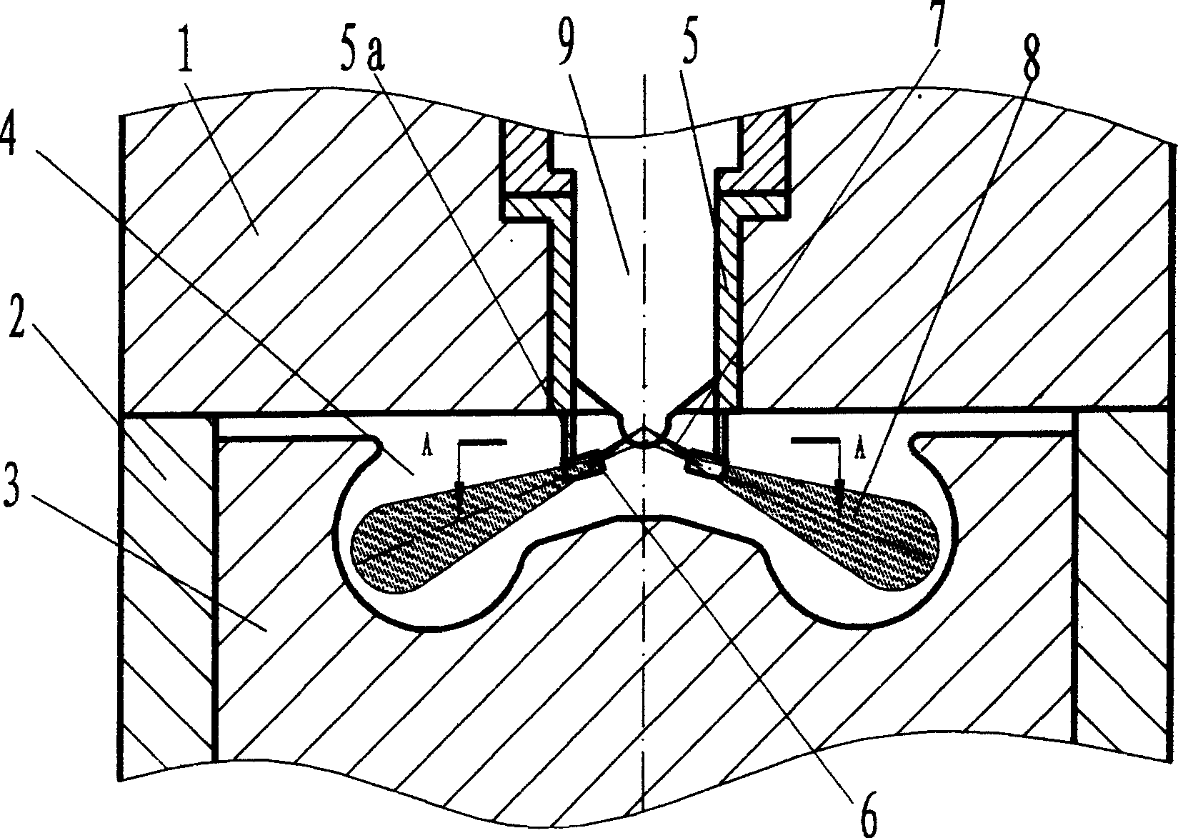 Guide blade combustion system of internal combustion engine