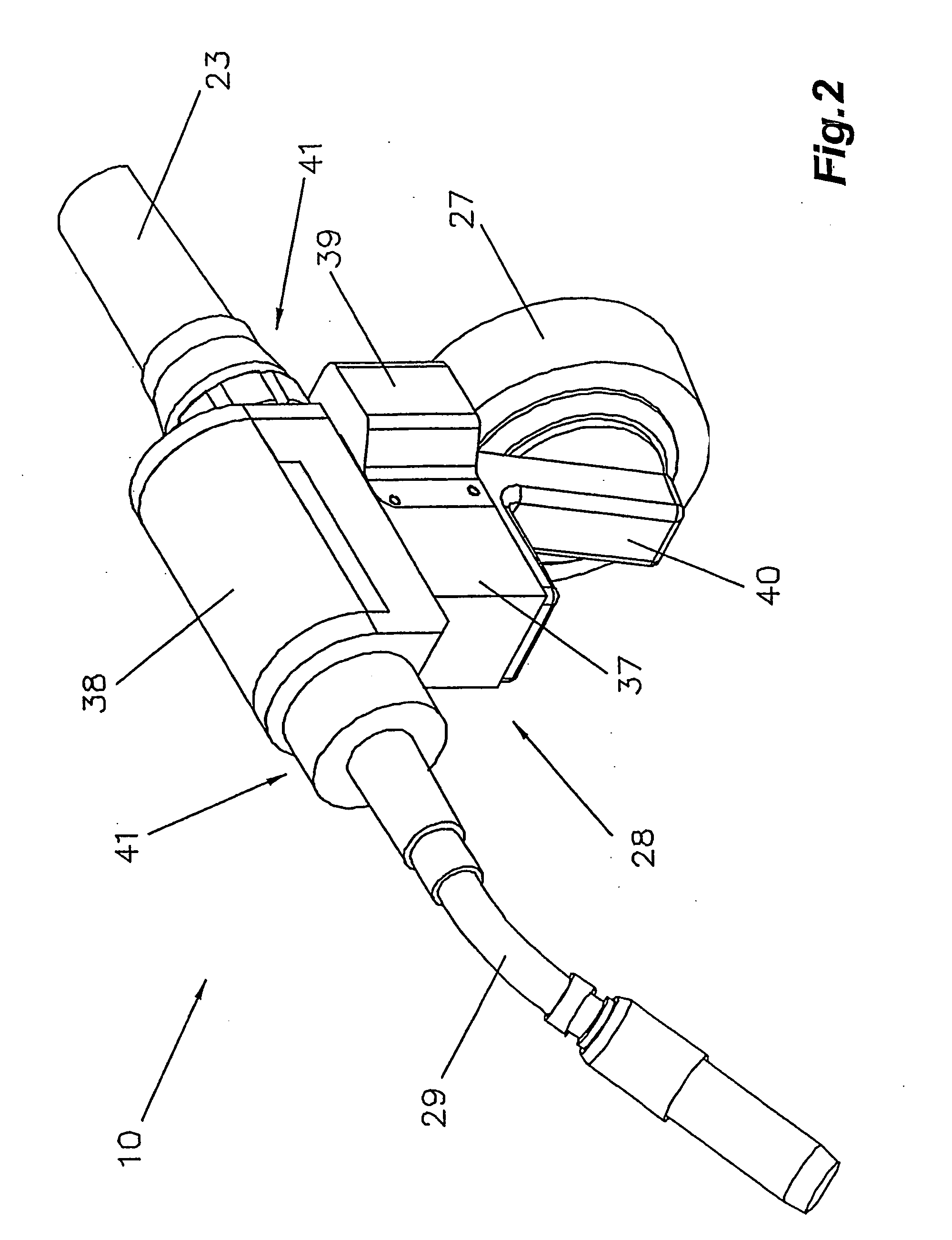 Welding torch with a torch housing and drive for welding rod transport