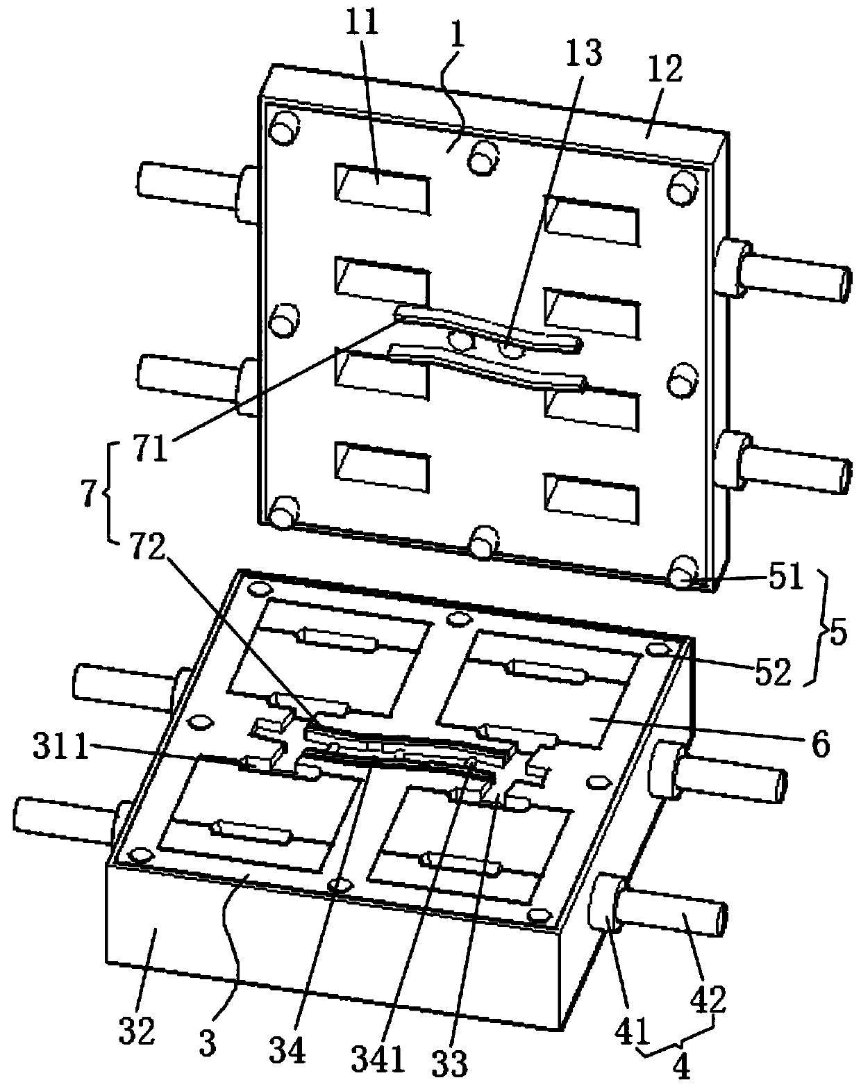 Plate spring base support pouring mold and pouring method