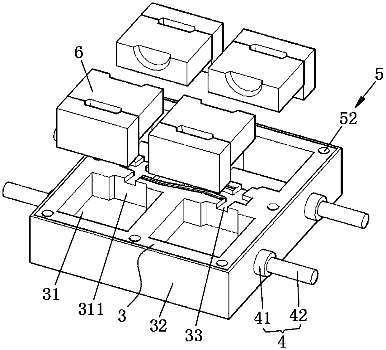 Plate spring base support pouring mold and pouring method