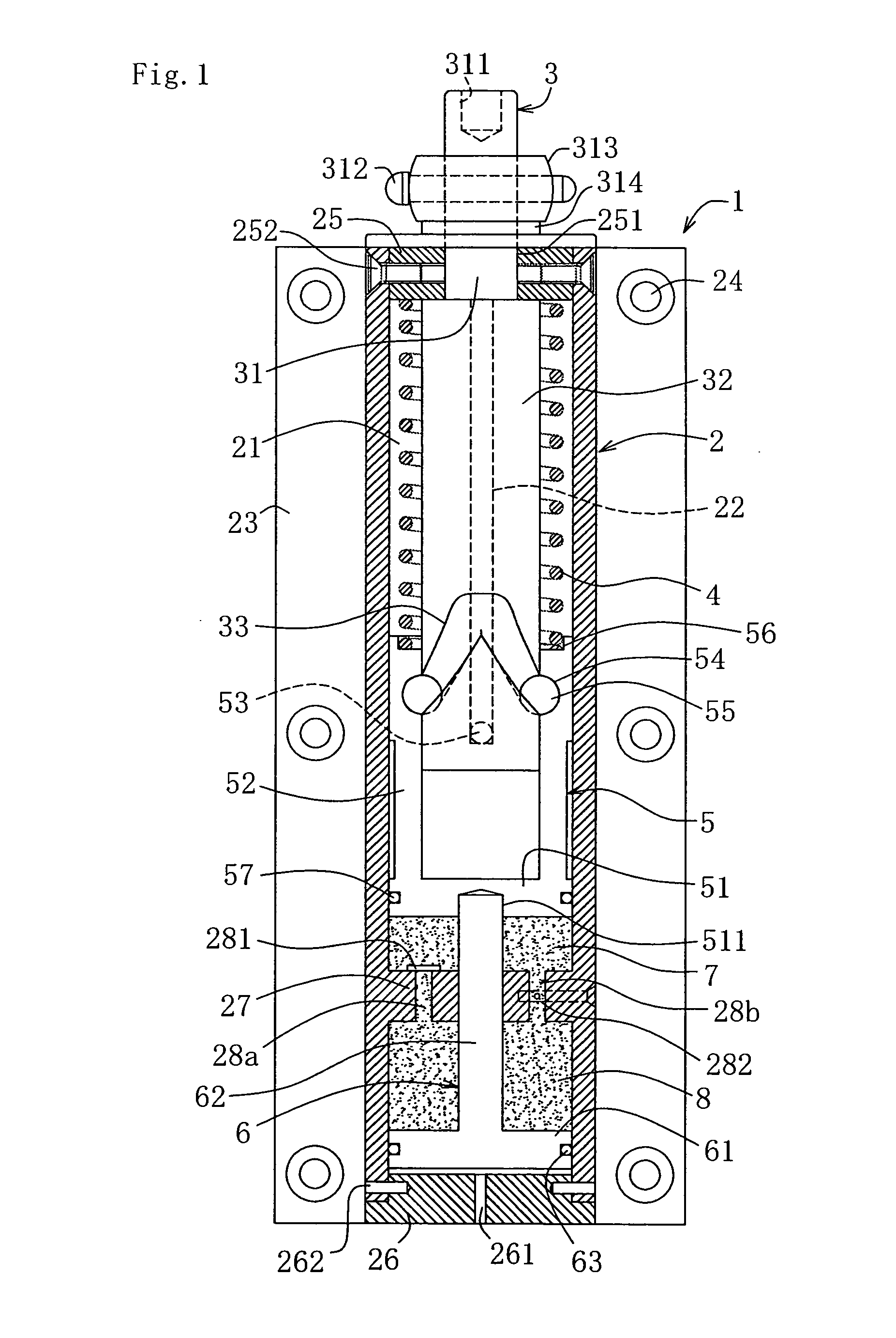 Hinge for automatically-closing door which opens in both directions and structure for door which opening in both directions