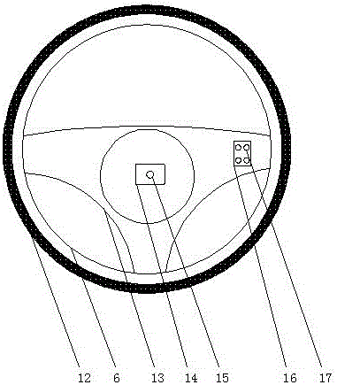 Automobile steering wheel with fatigue monitoring device