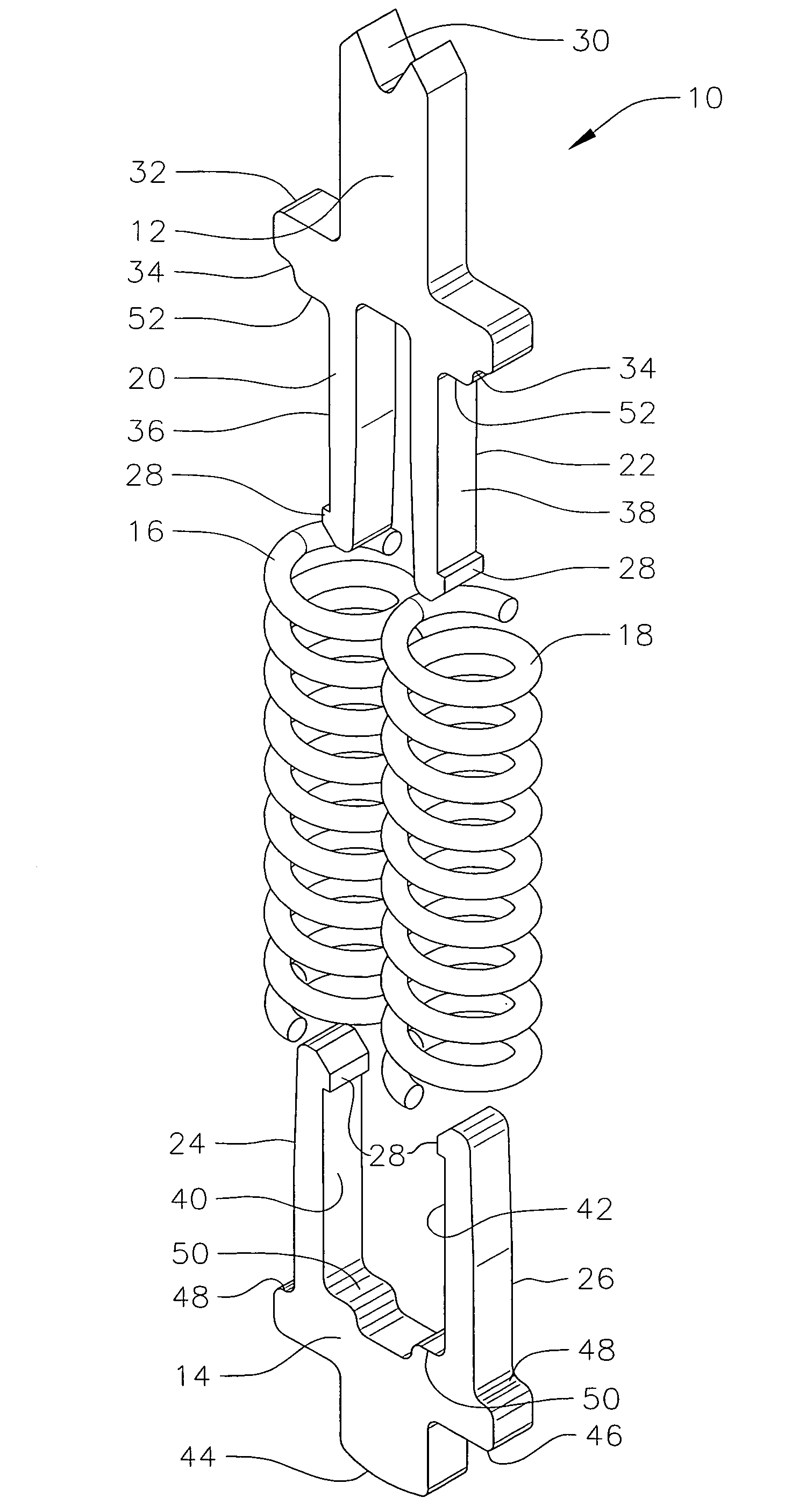 Electrical contact probe with compliant internal interconnect