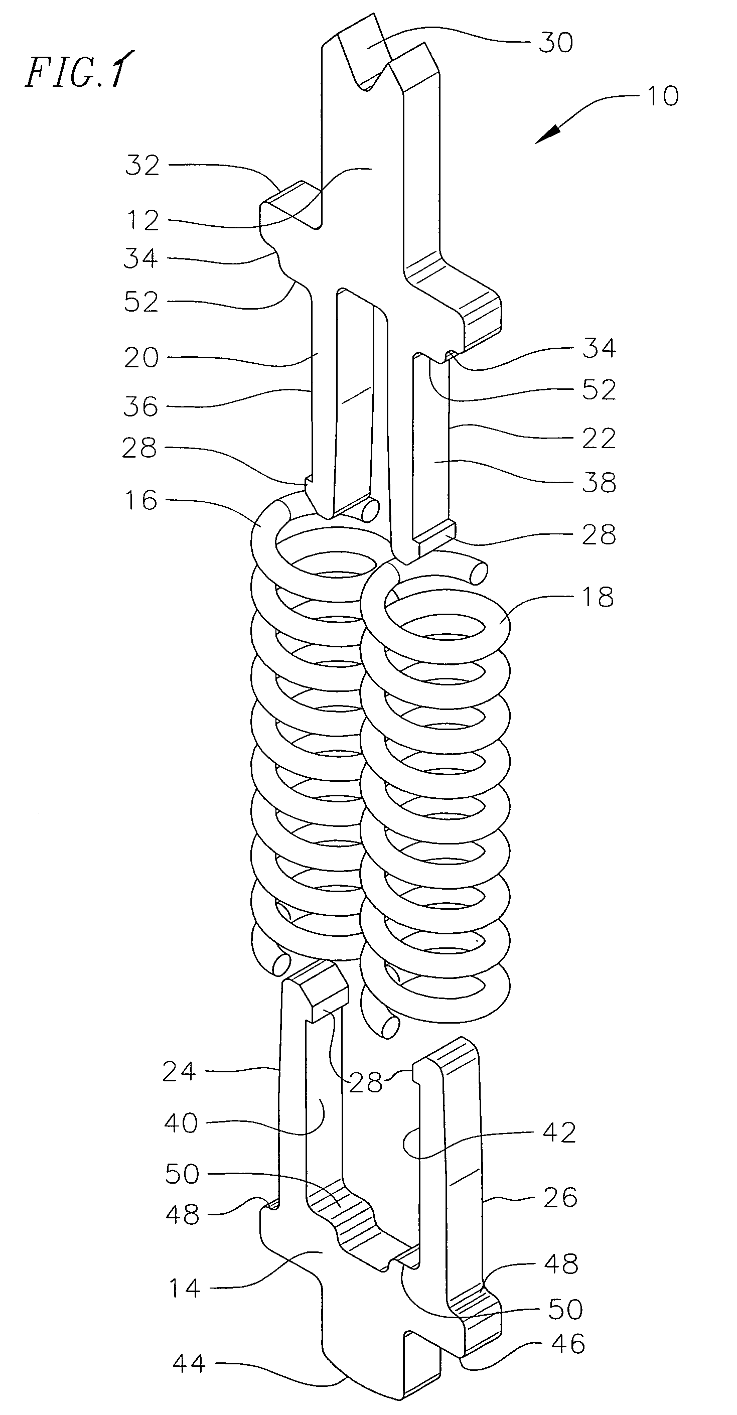 Electrical contact probe with compliant internal interconnect