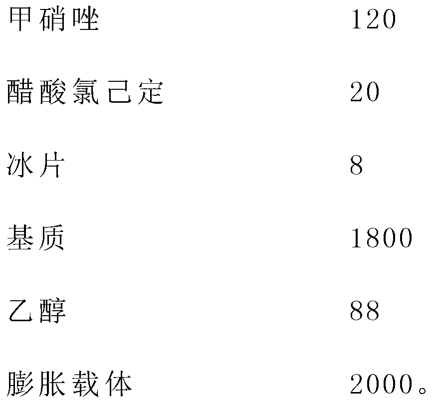 Compound chlorhexidine vaginal expansion suppository as well as preparation method and detection method thereof