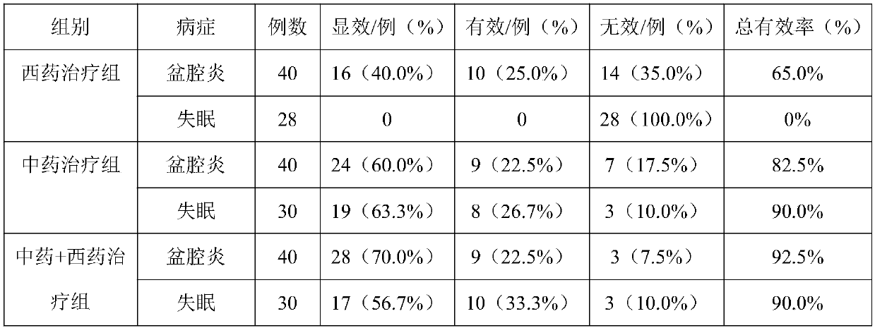 Traditional Chinese medicine composition for treating chronic pelvic inflammation, and preparation method thereof