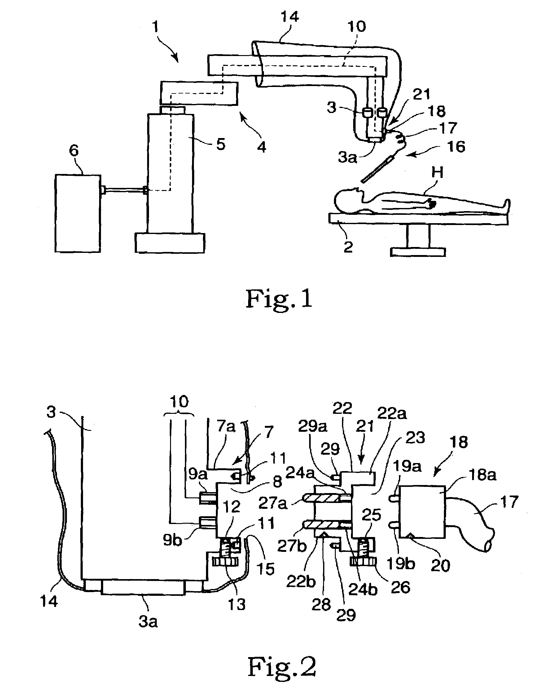 Operation system and mounting device for external device for use in the operation system