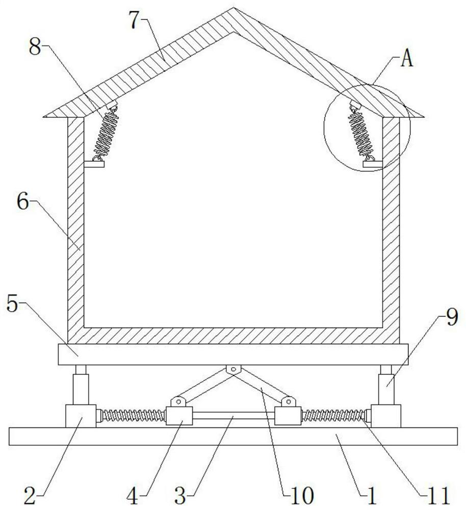 Buffering structure of earthquake-avoiding safety cabin