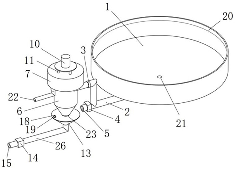 Rotational-flow solid-liquid separation and water level control device capable of automatically cleaning filter screen and used for fishpond