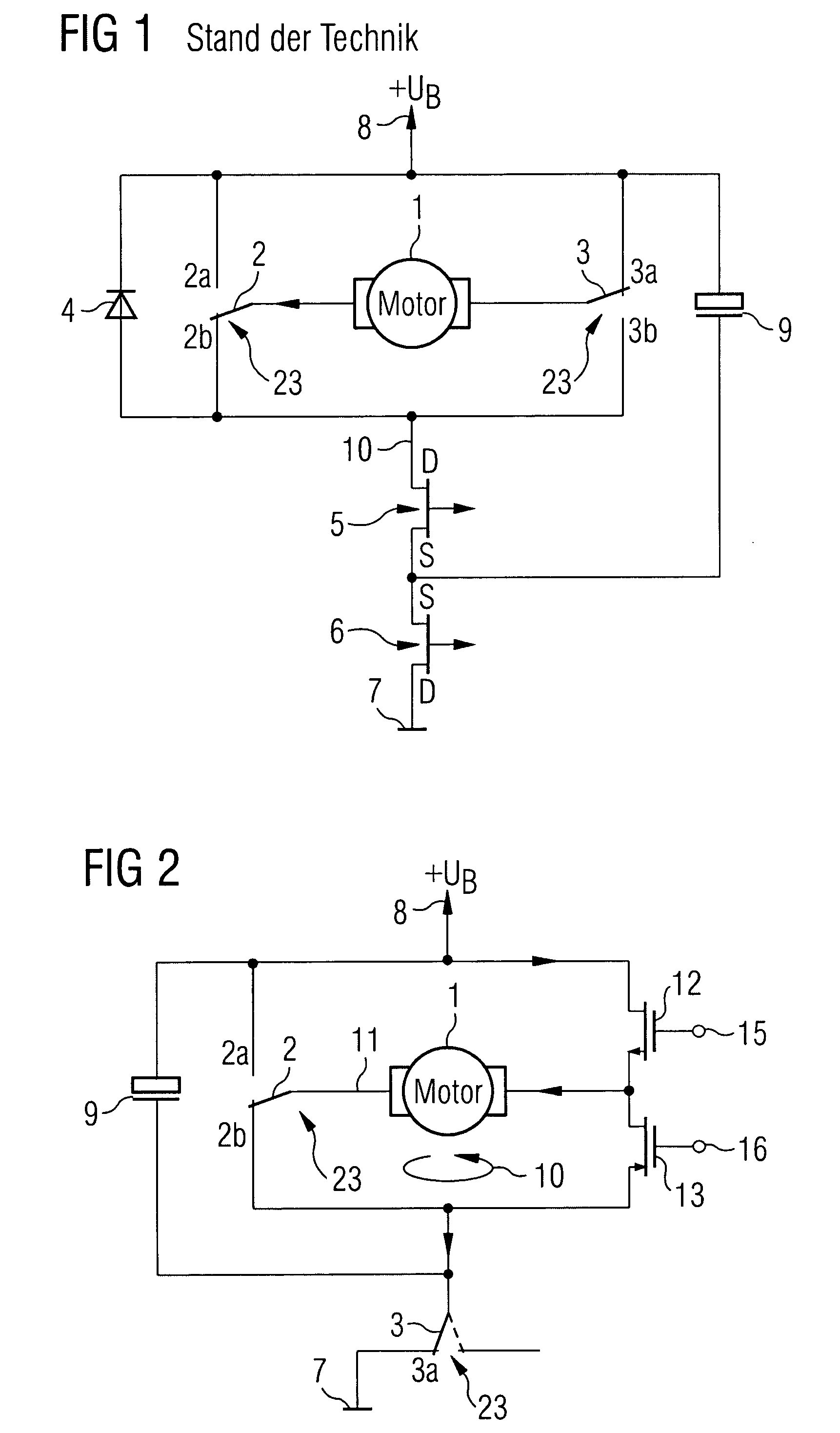 Device and method for controlling an electrical motor mounted on the crossarm of a bridge cicuit