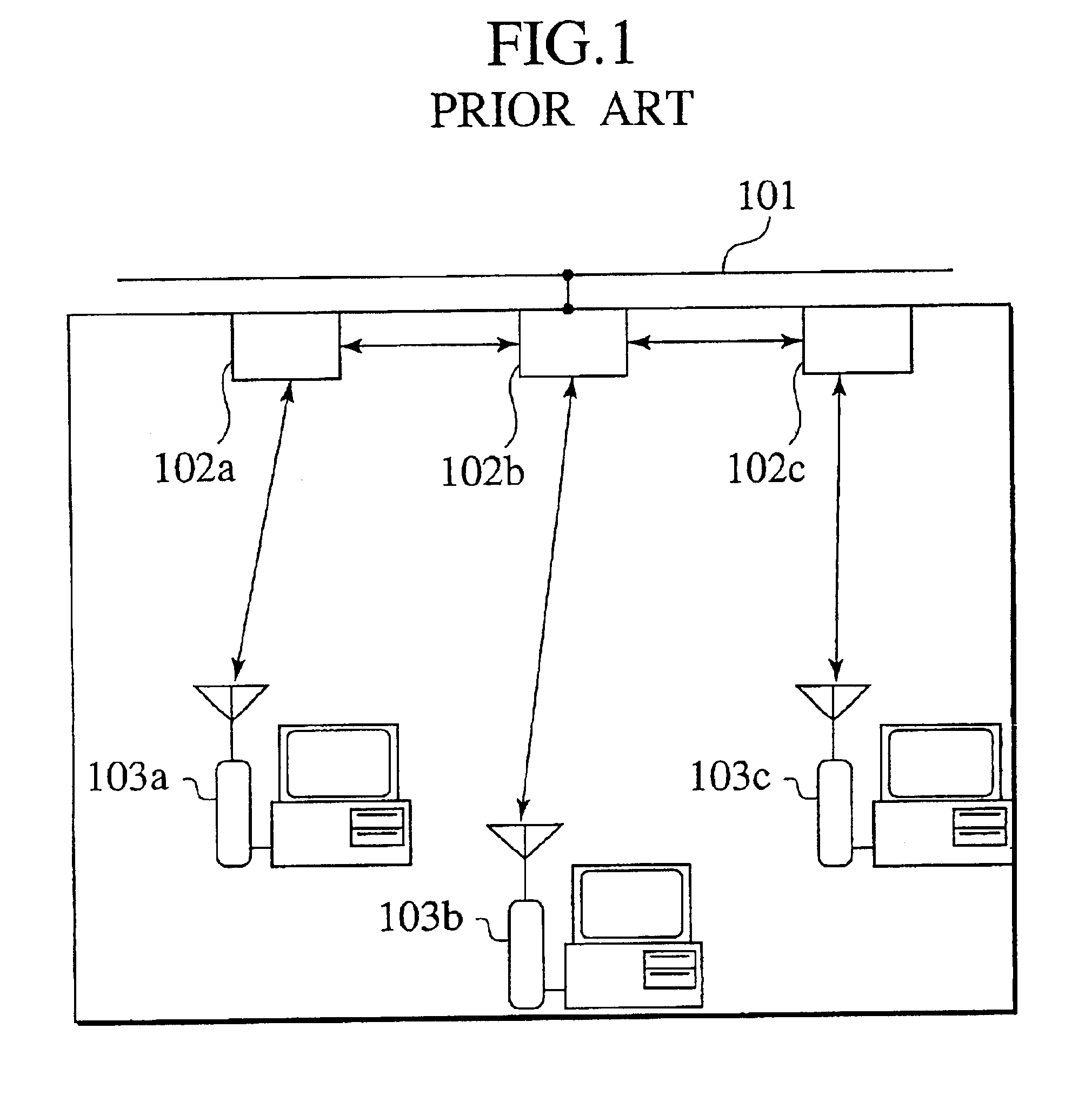 Vehicle compartment radio LAN system