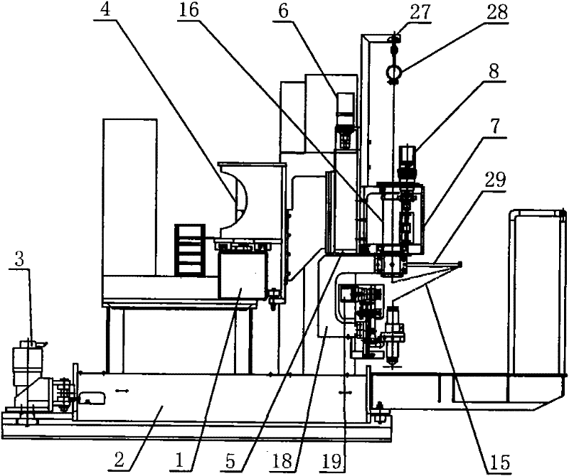 Numerical control plasma six-shaft five-linkage groove cutting machine