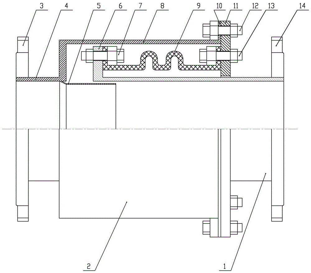 External pressure rubber joint