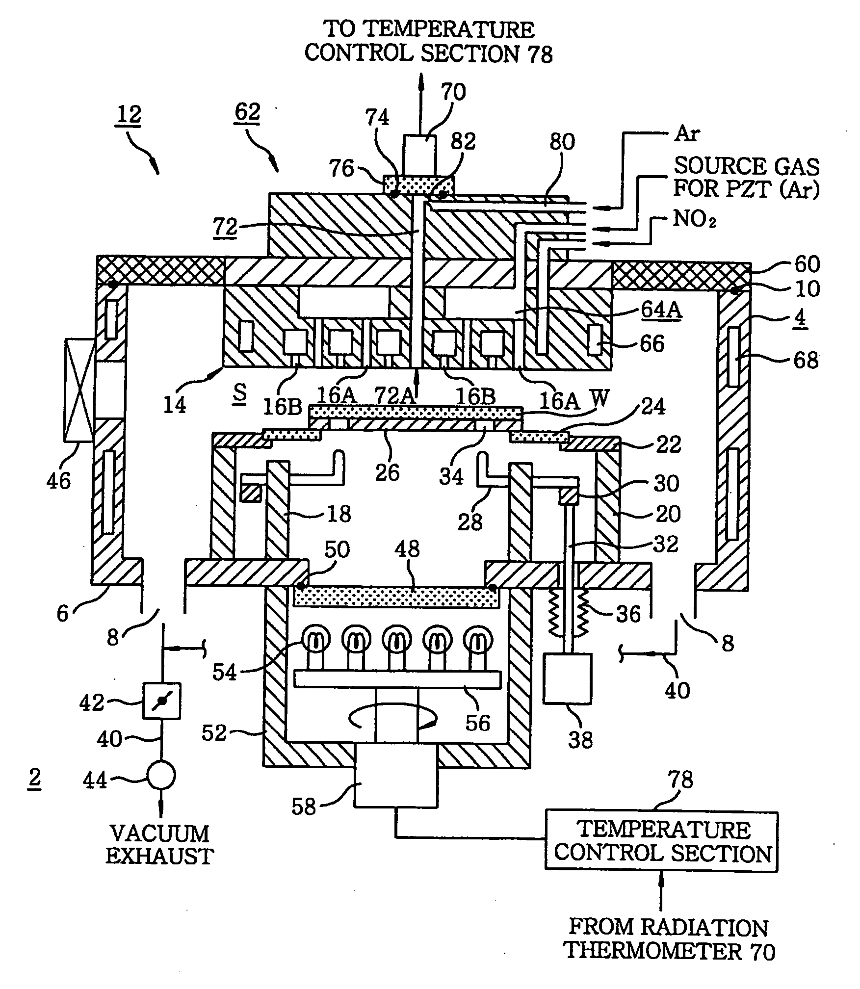 Shower head structure and treating device