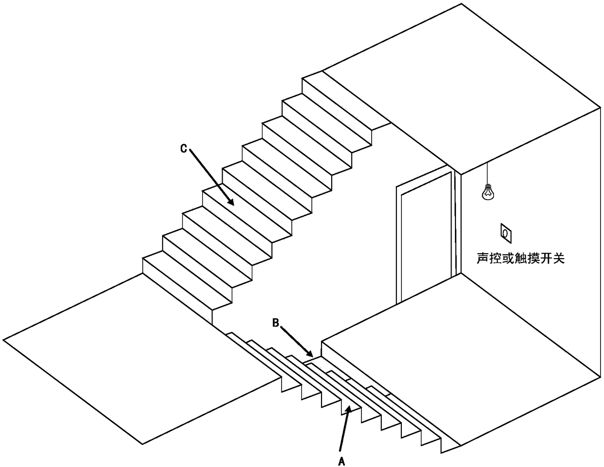 A delay lighting switch for corridor street lamps