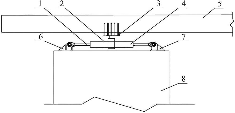 Connection method of viscous damper used for anti-seismic of long-span bridge