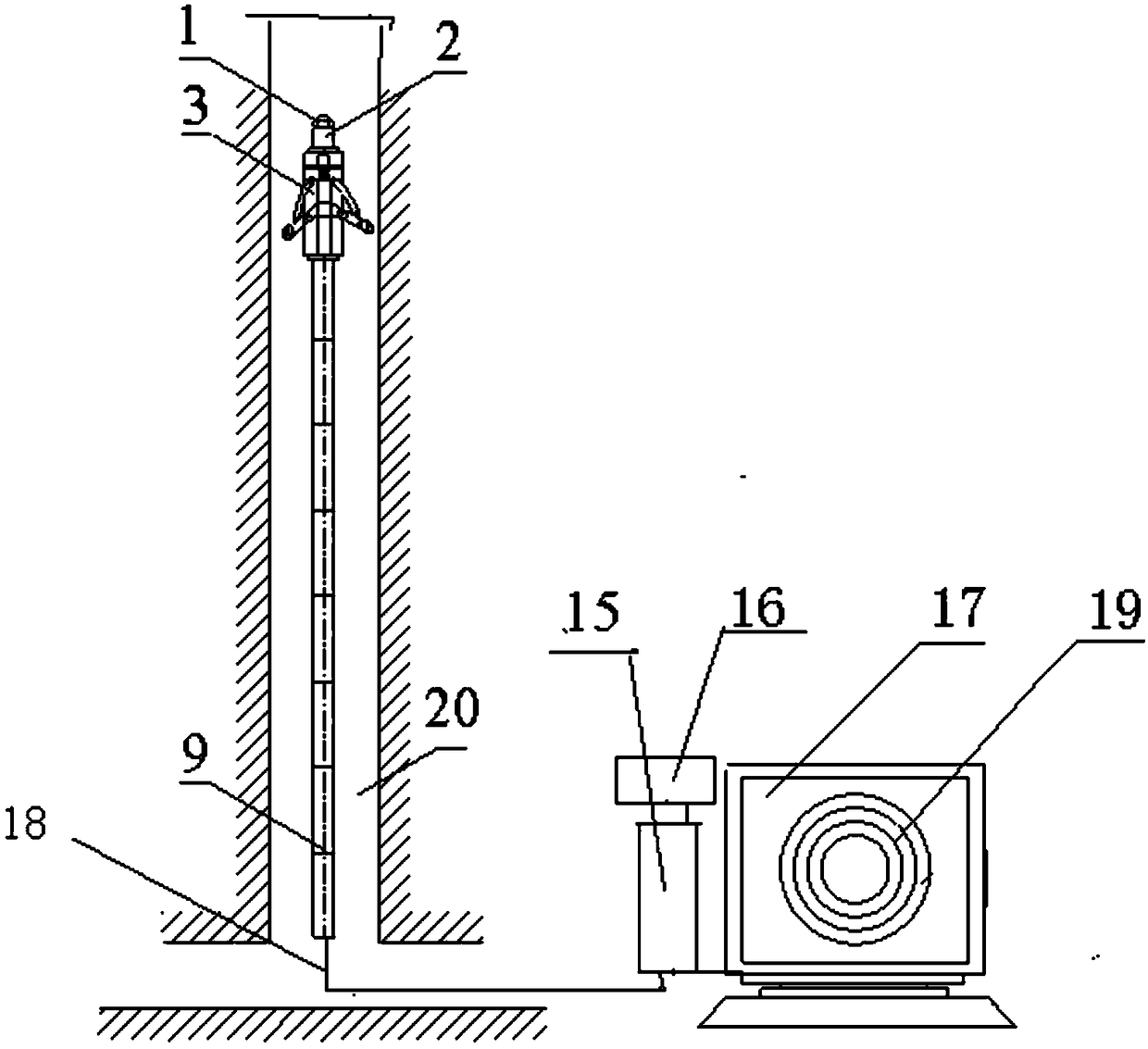 Borehole peering detection method with precise positioning function, and borehole peering propelling device thereof