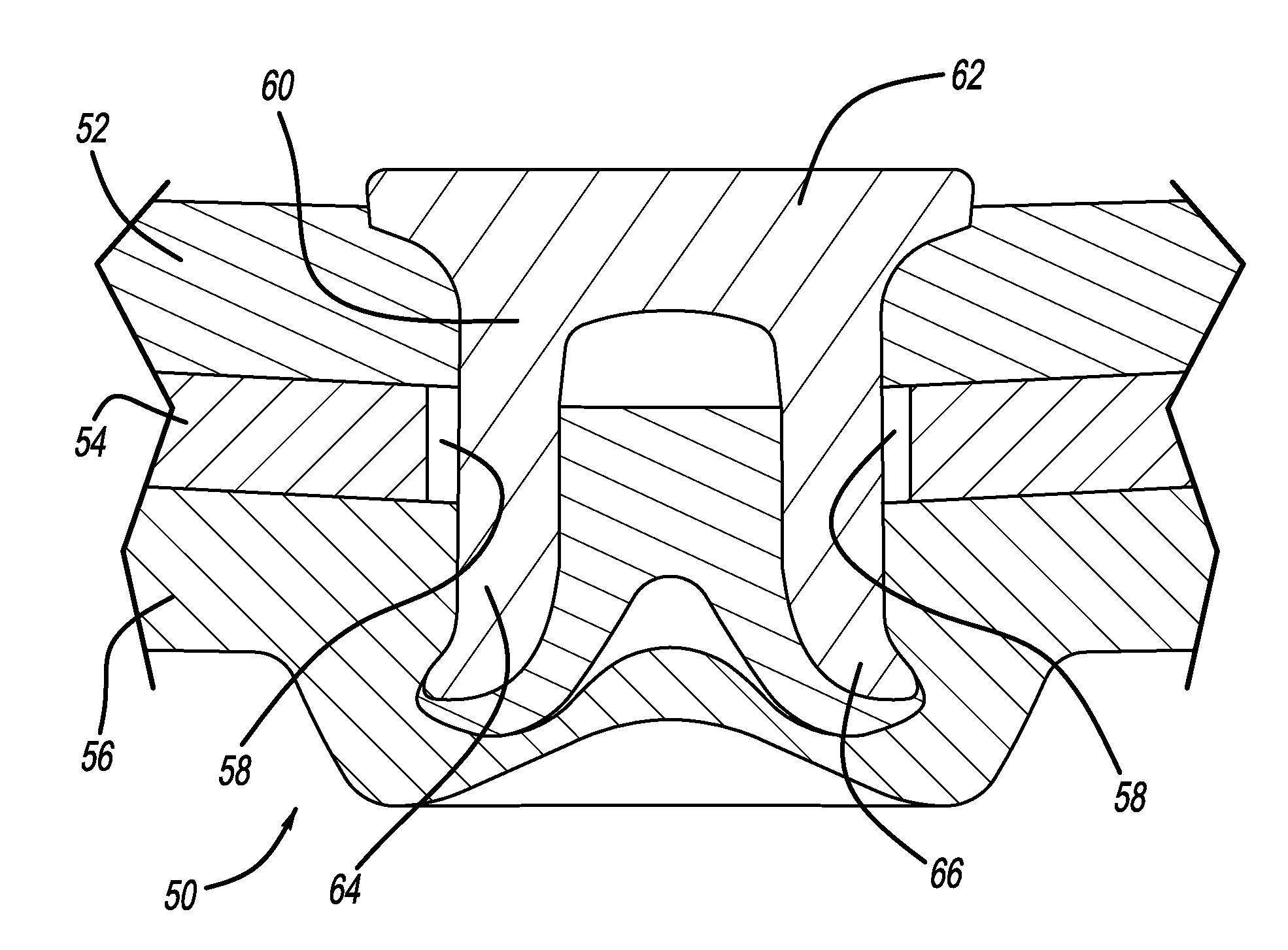 Clearance hole for self-piercing rivet