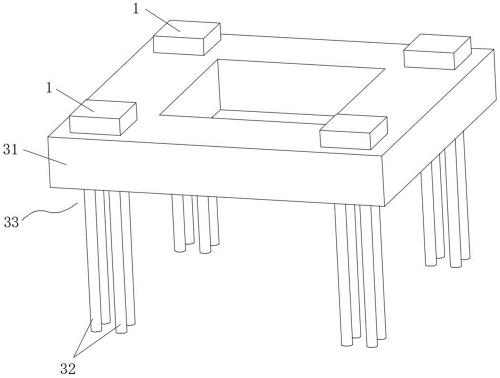 Anti-seismic and inclination prevention construction method and structure of building pile foundation of soft soil foundation of coastal area