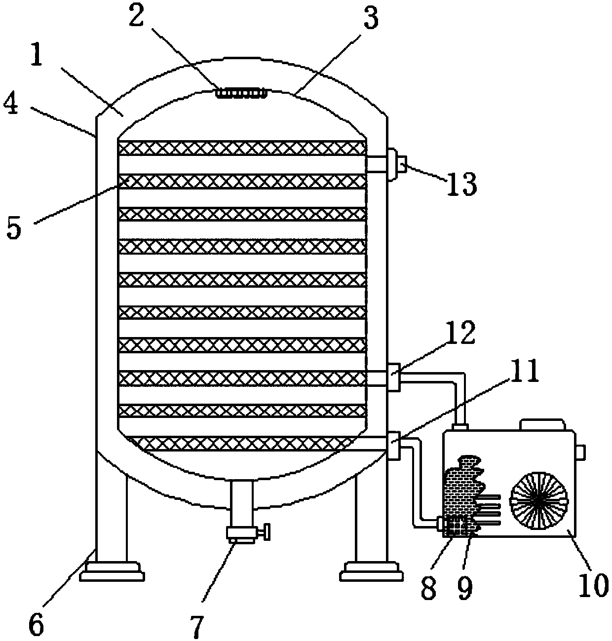 Petrochemical liquid storage device fast to clean