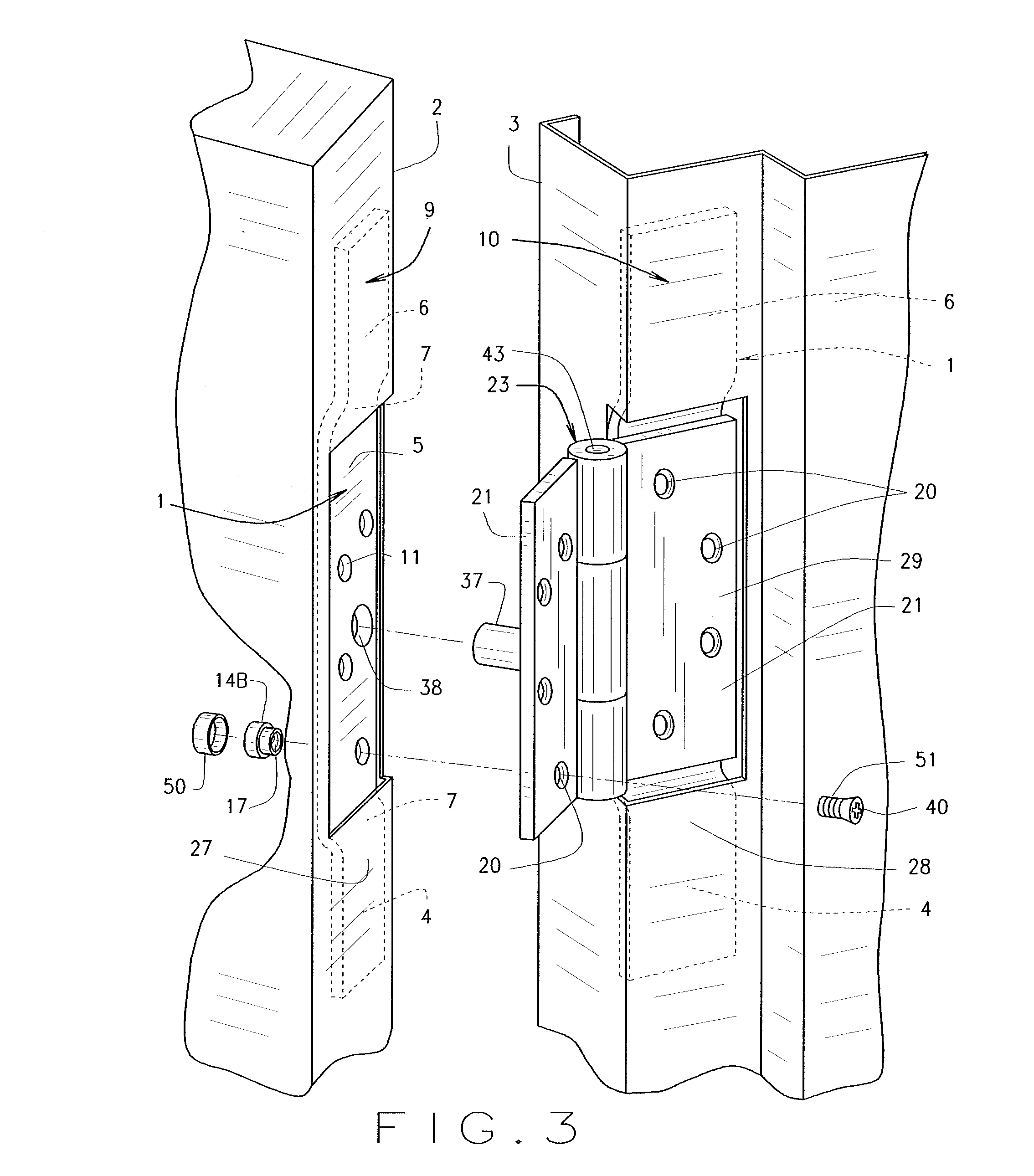 Hinge attachment and associated method of making and assembling a door and door frame