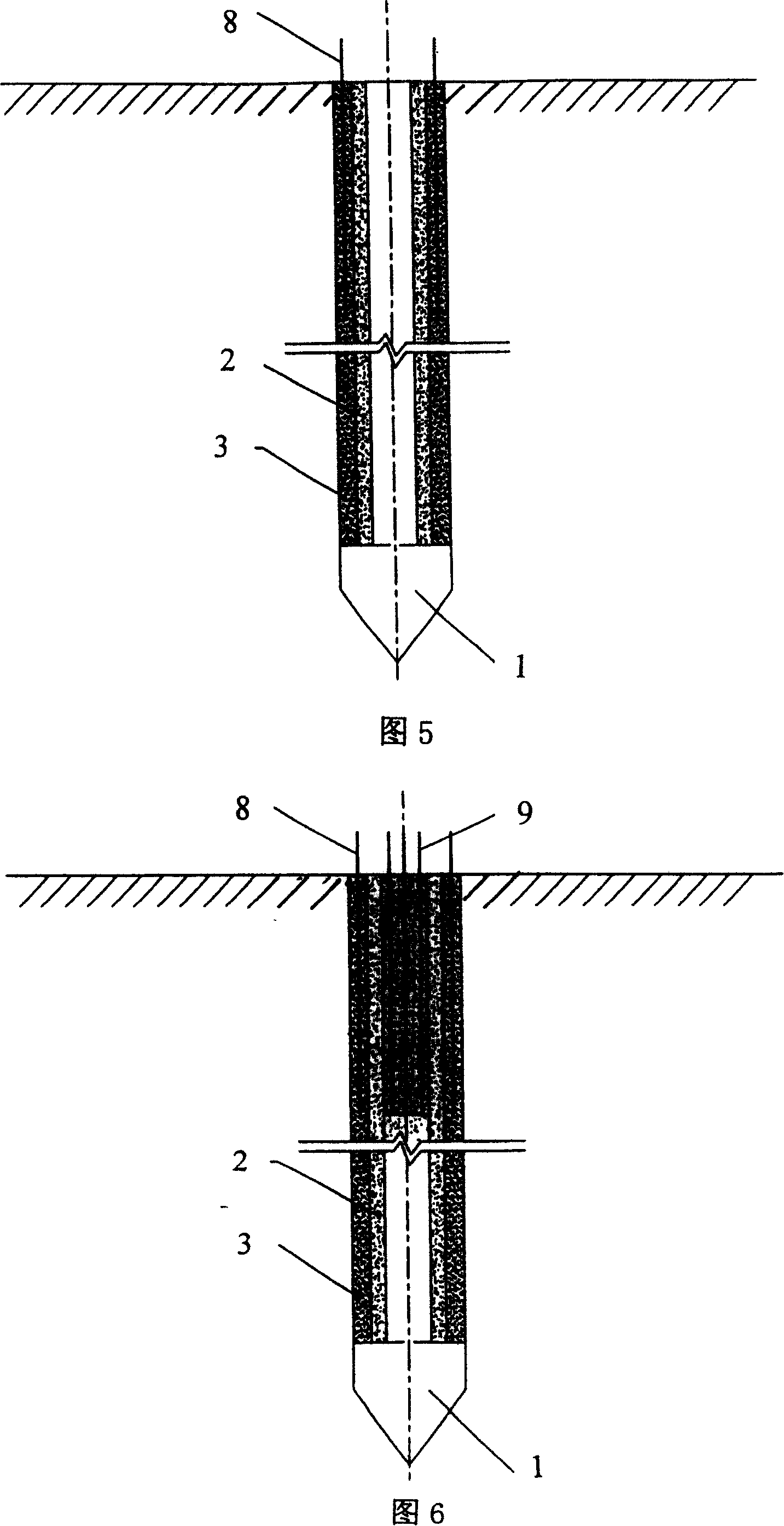 Method for construction of large head expanding combined pile