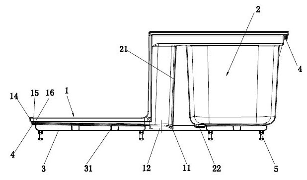 Bathtub-floor integrated super multi-coating (SMC) floor