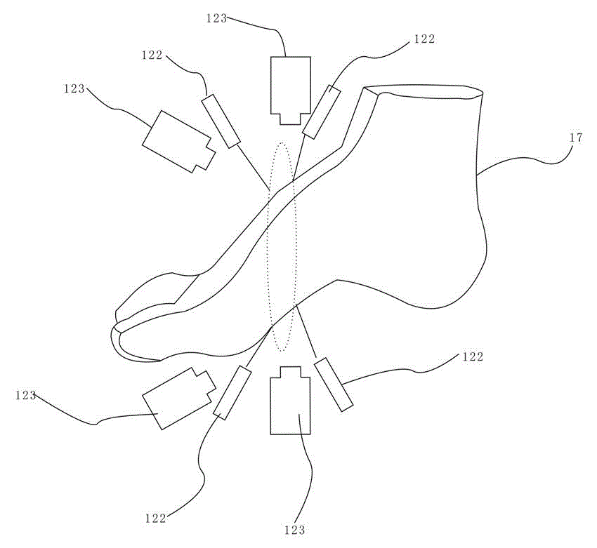 Noncontact three-dimensional laser foot type measuring system and method