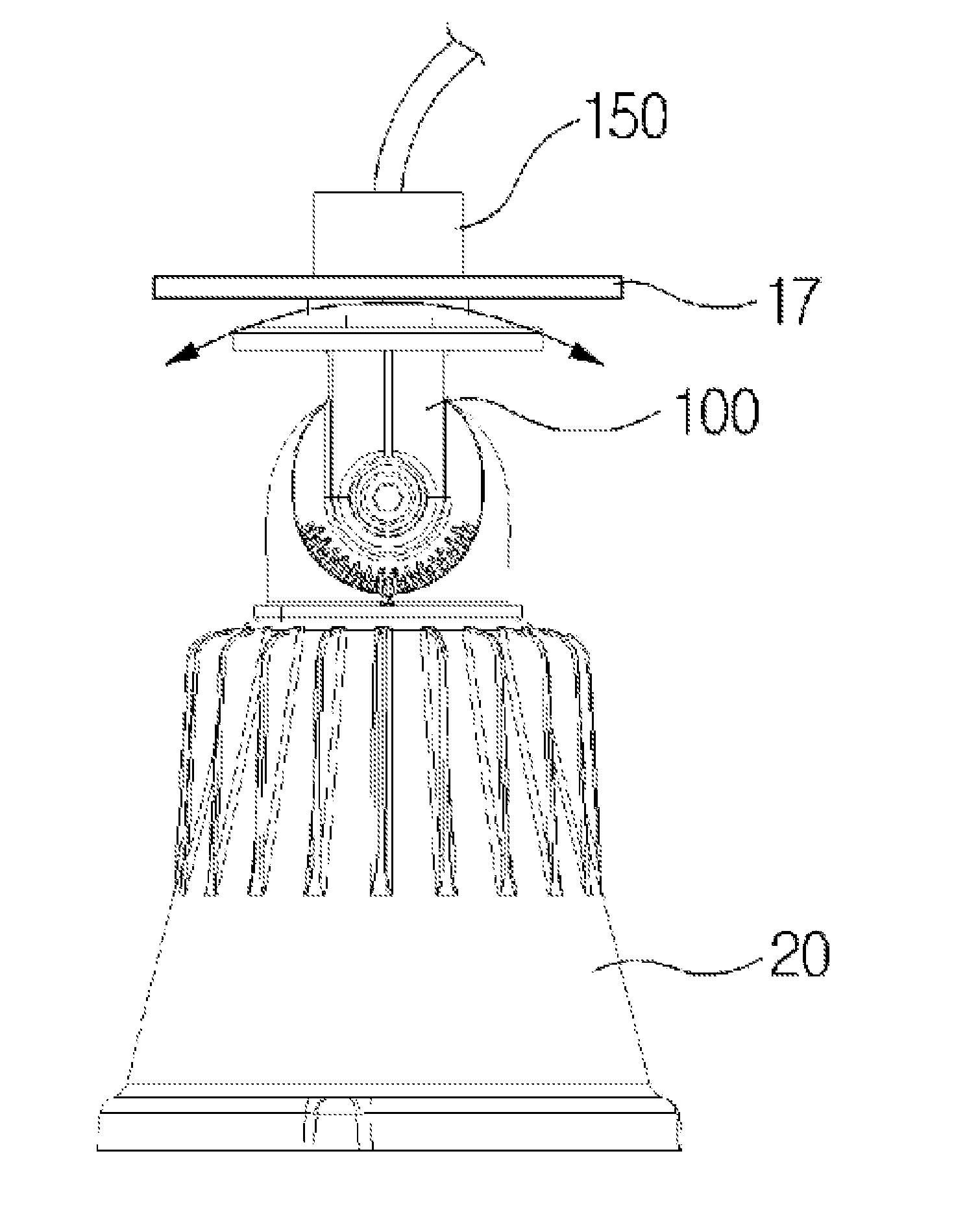 Lighting device enabling arbitrary distribition of light