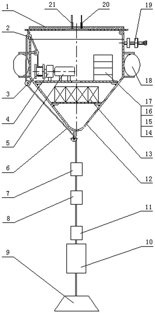 Networking suspended marine environment acoustic characteristic measuring device and method thereof