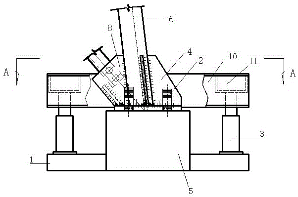 A kind of tilt adjustment device of transmission tower in coal mining area