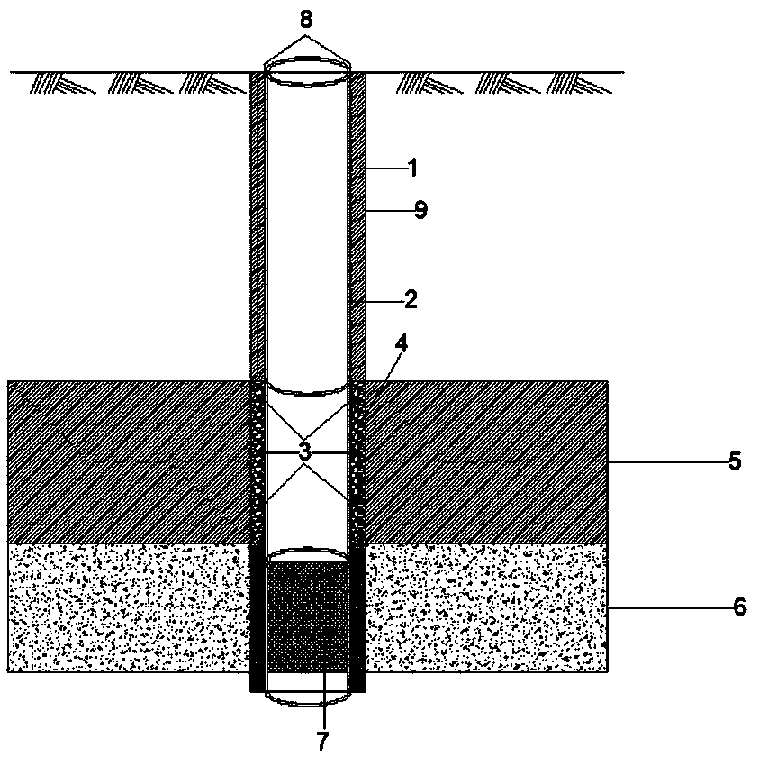 Bag grouting well wall sealing structure