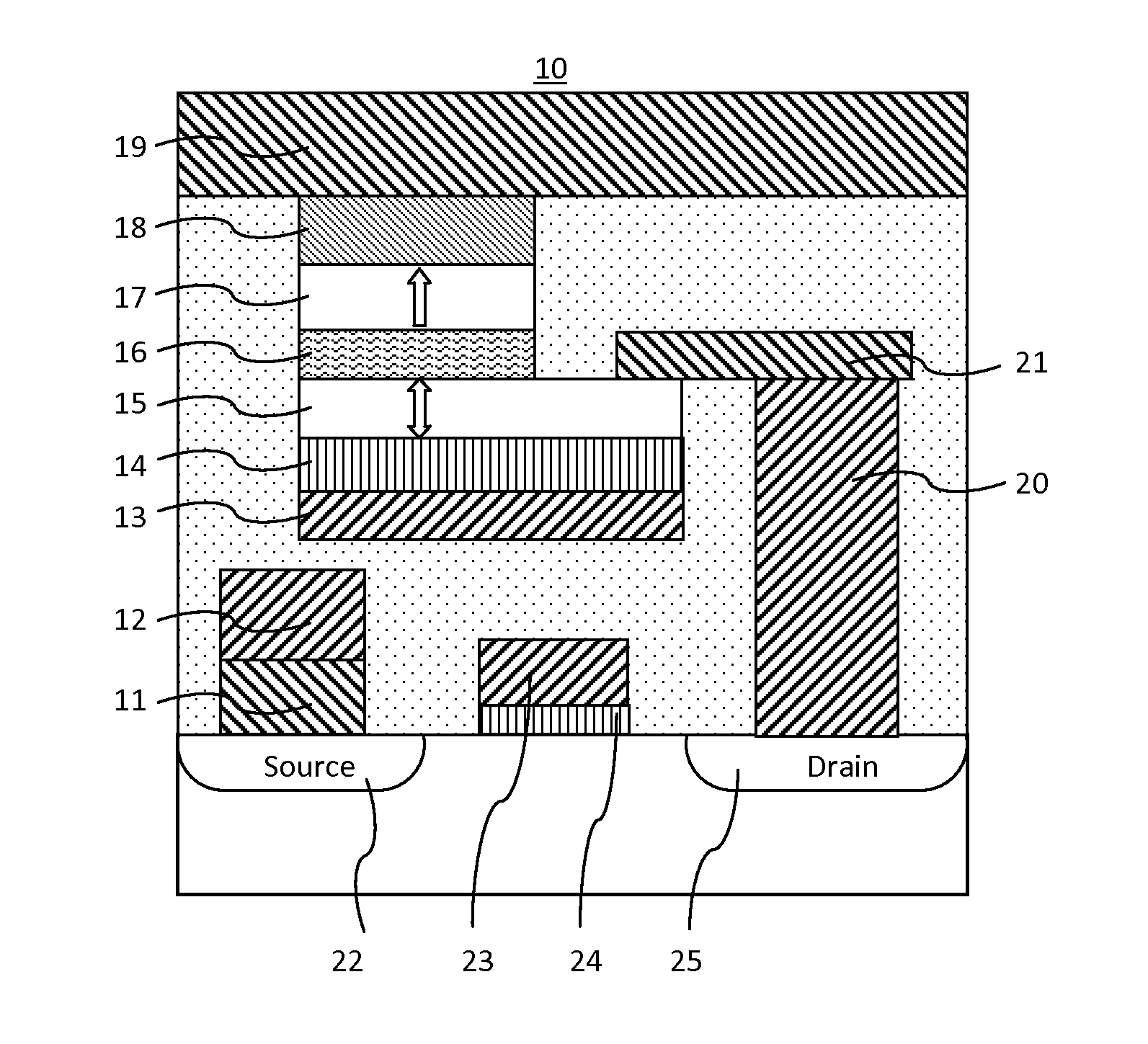 Spin transfer MRAM element having a voltage bias control