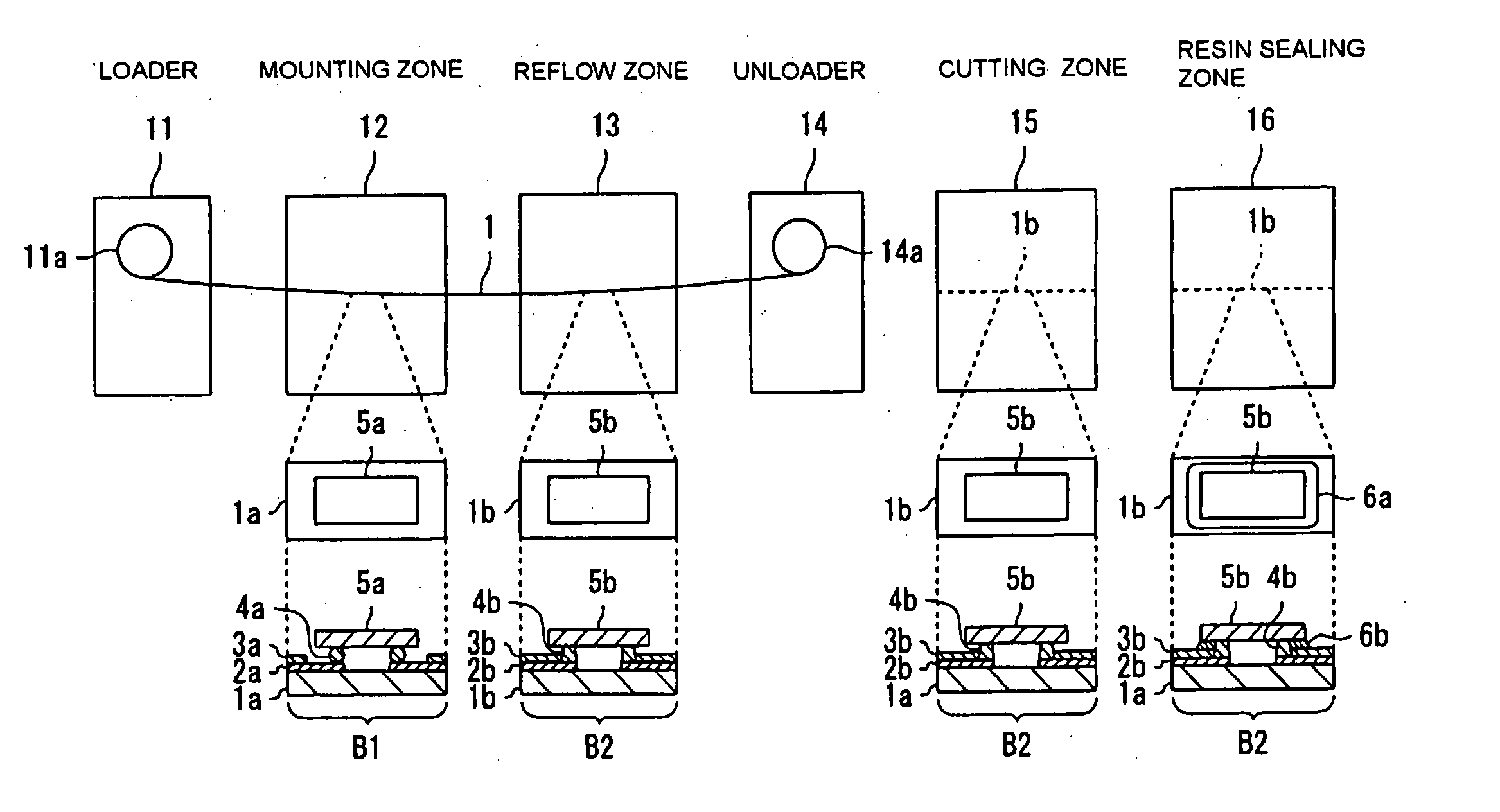 Apparatus for manufacturing an electronic device, method of manufacturing an electronic device, and program for manufacturing an electronic device