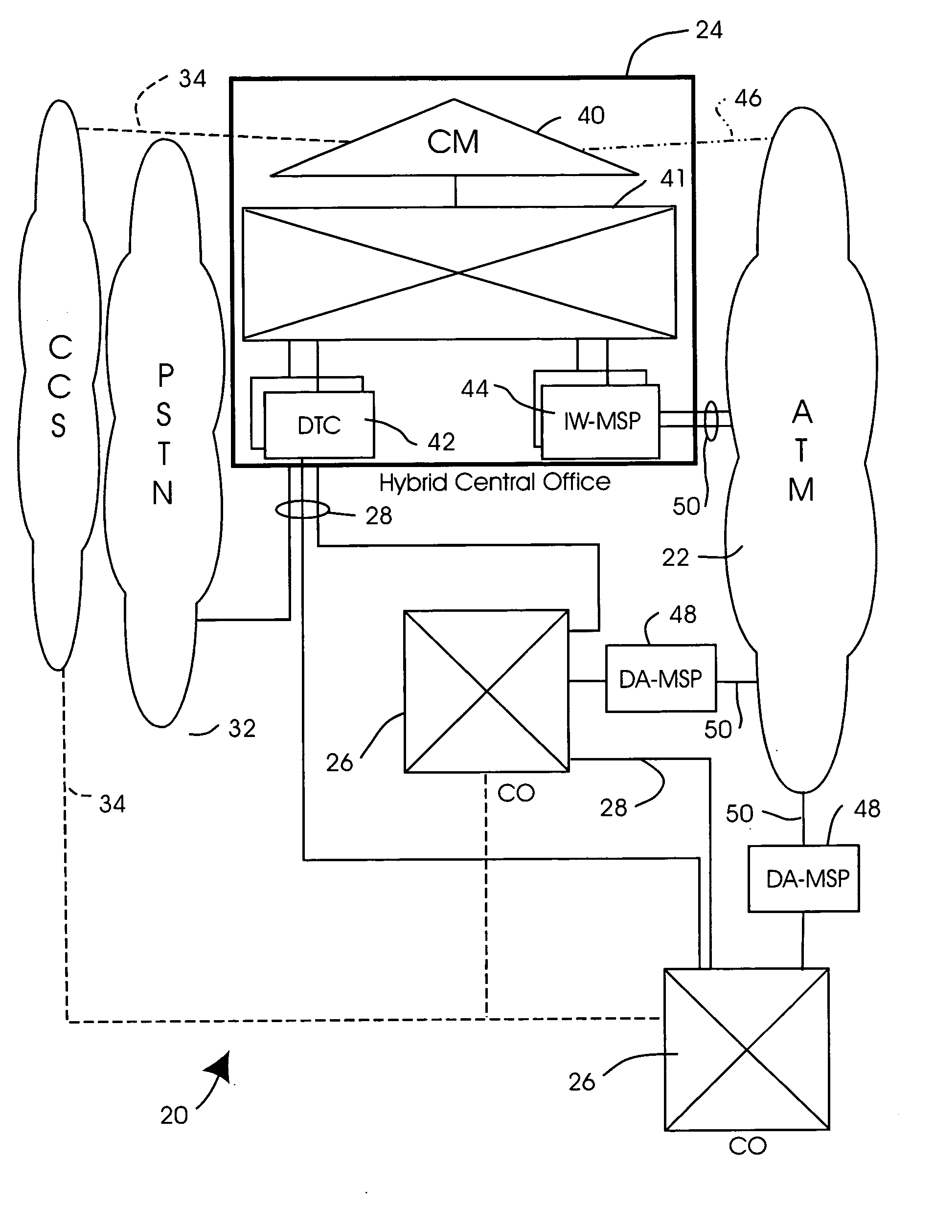 Hybrid TDM and ATM voice switching central office and method of completing inter-office calls using same