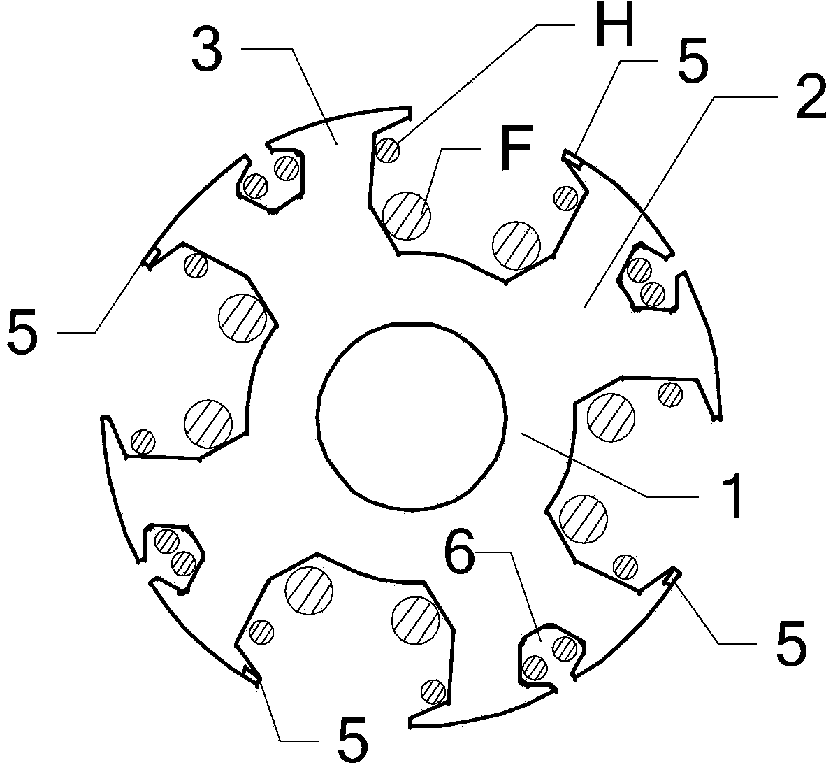 Brushless harmonic excitation motor with initial self-starting capacity