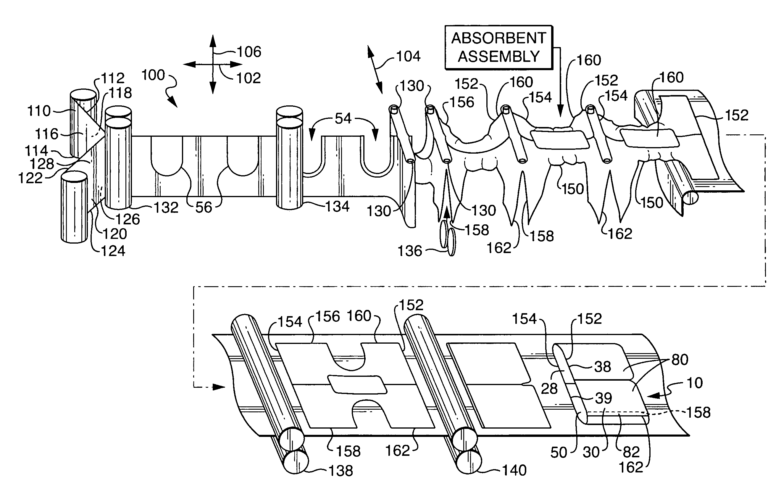 Process for making a garment having hanging legs