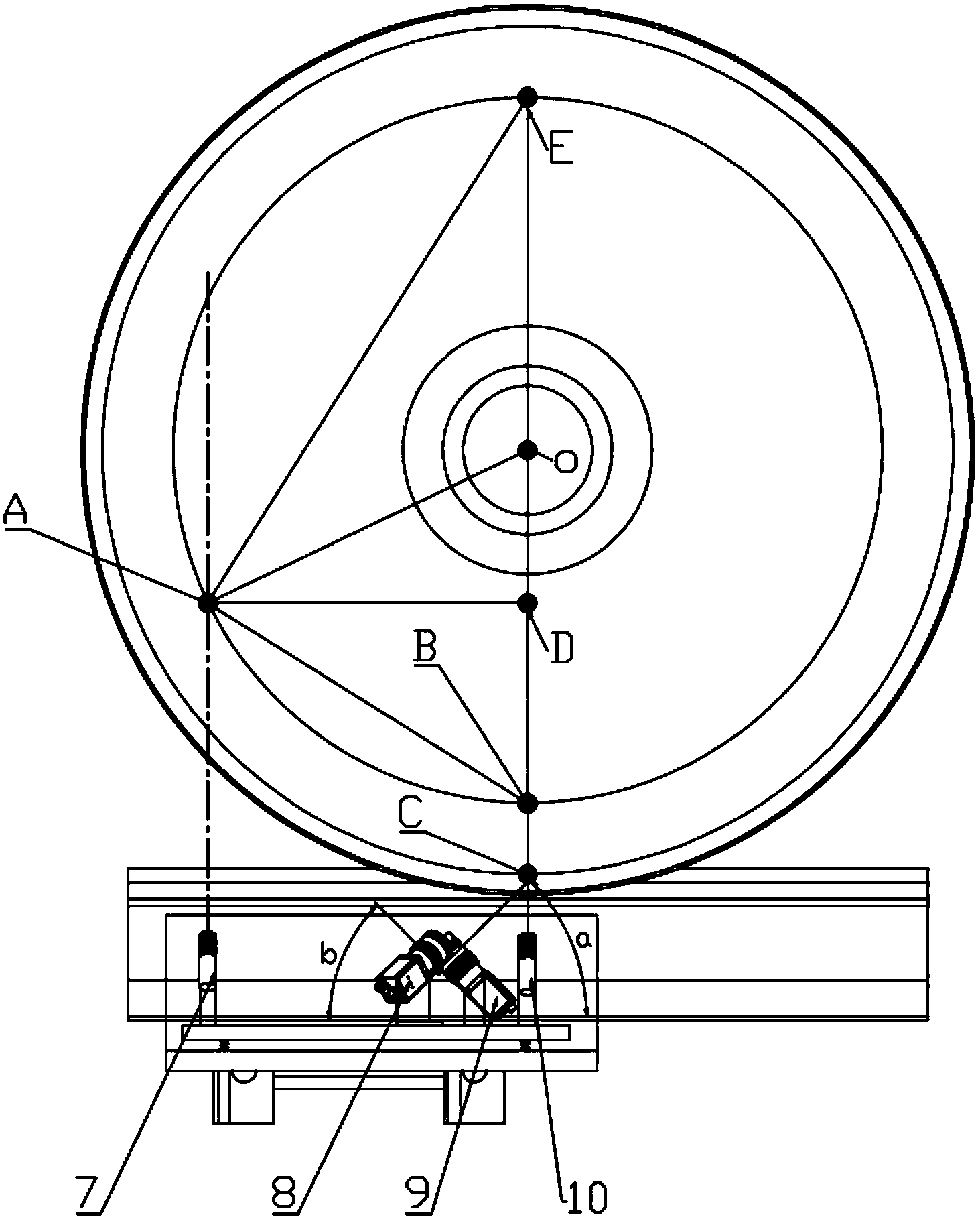 Railway wheel diameter dynamic measuring device and method