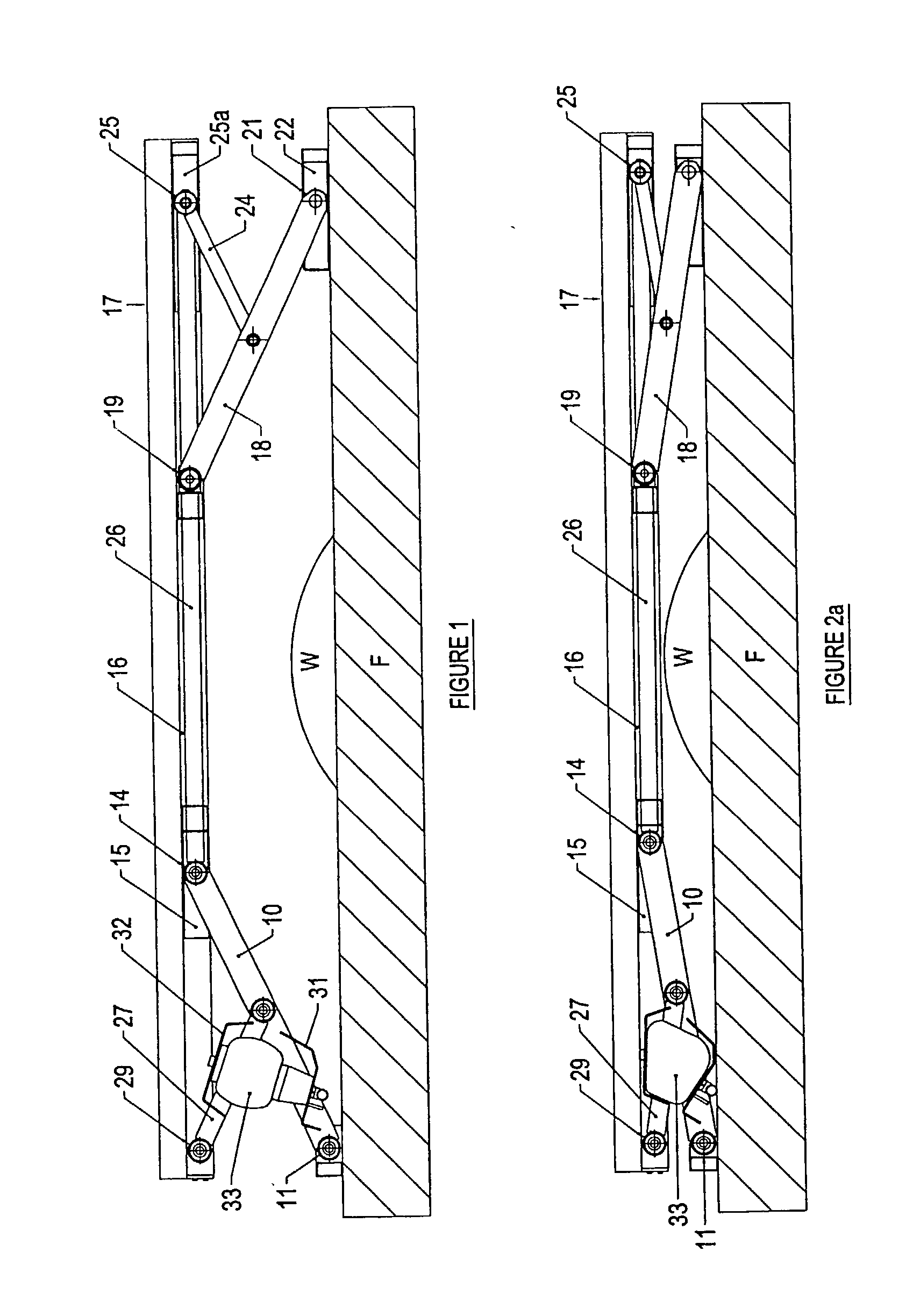 Stretcher suspension linkages