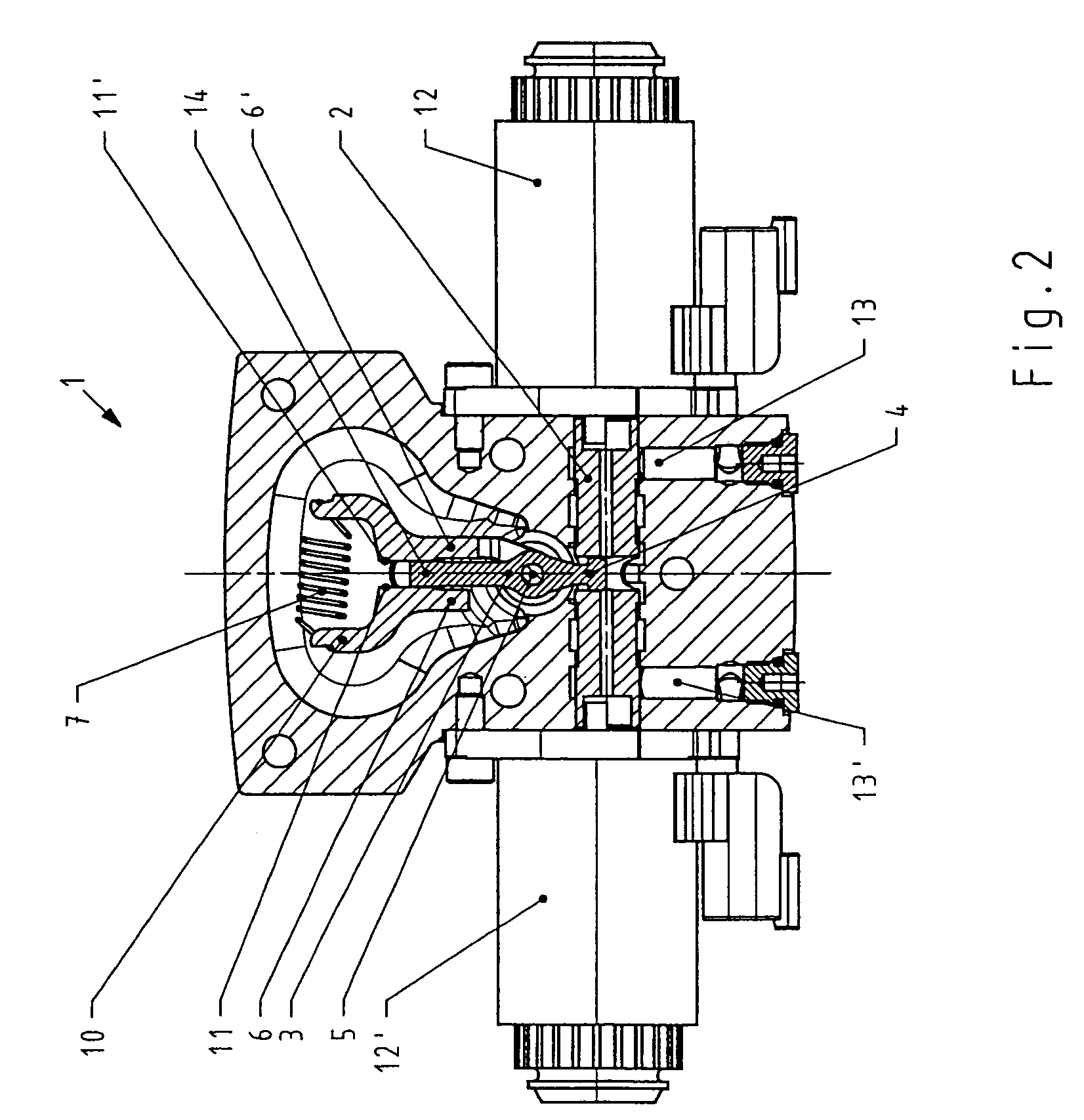 Axial piston machine having a device for the electrically proportional adjustment of the volumetric displacement