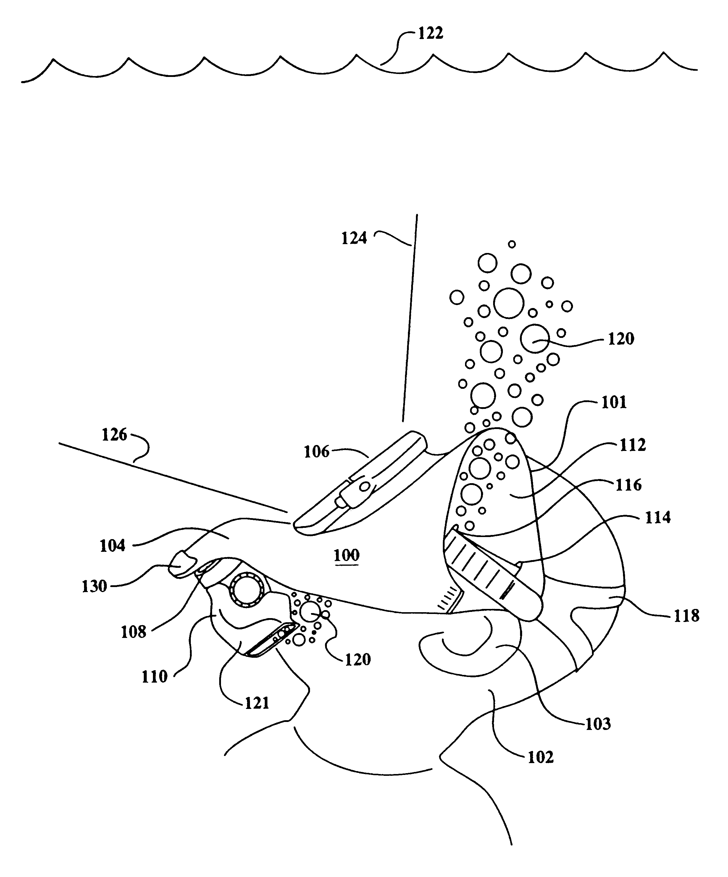 Scuba diving bubble diverter for improving vision and decreasing bubble noise