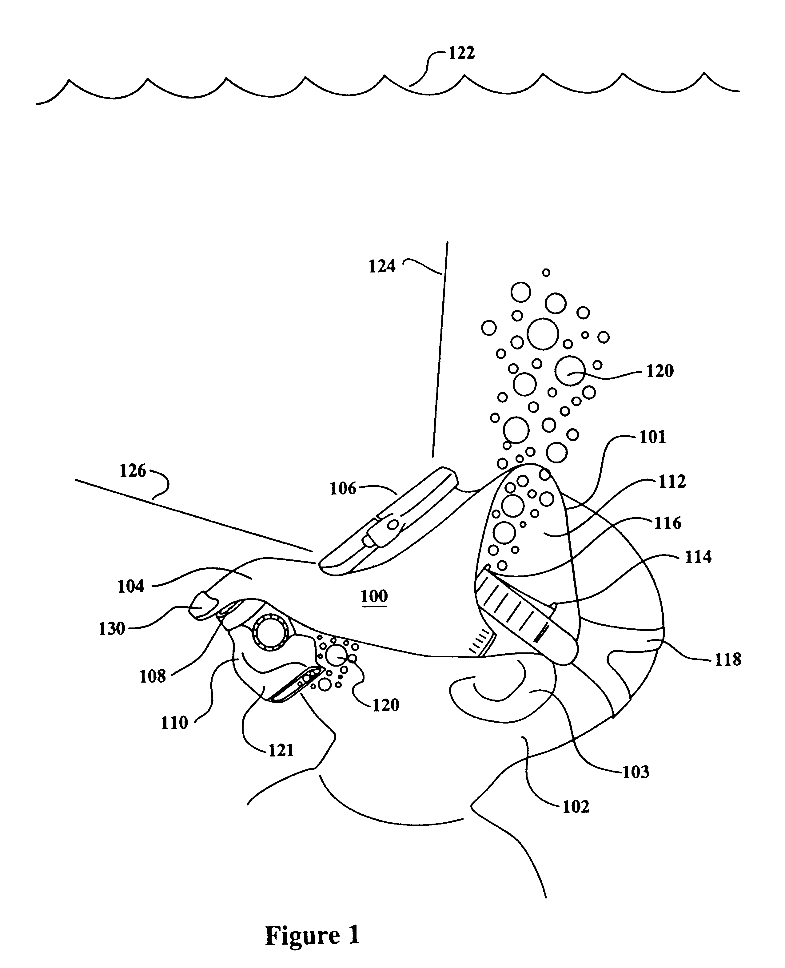 Scuba diving bubble diverter for improving vision and decreasing bubble noise