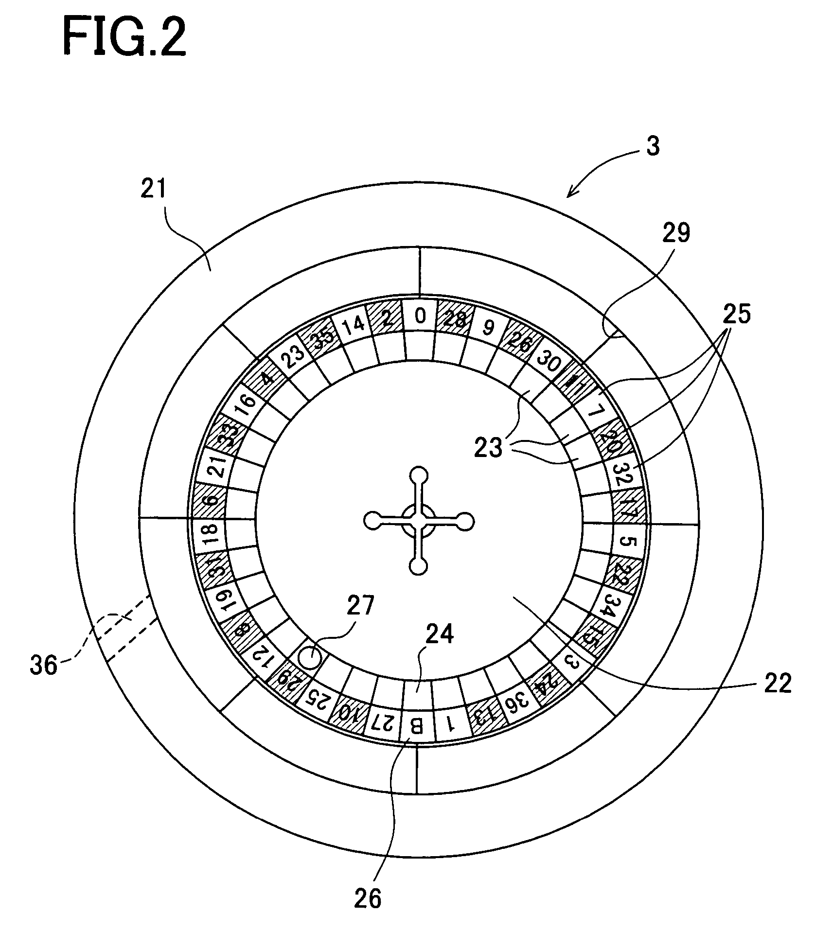 Gaming machine including a wheel and a processor to specify a pocket of the wheel