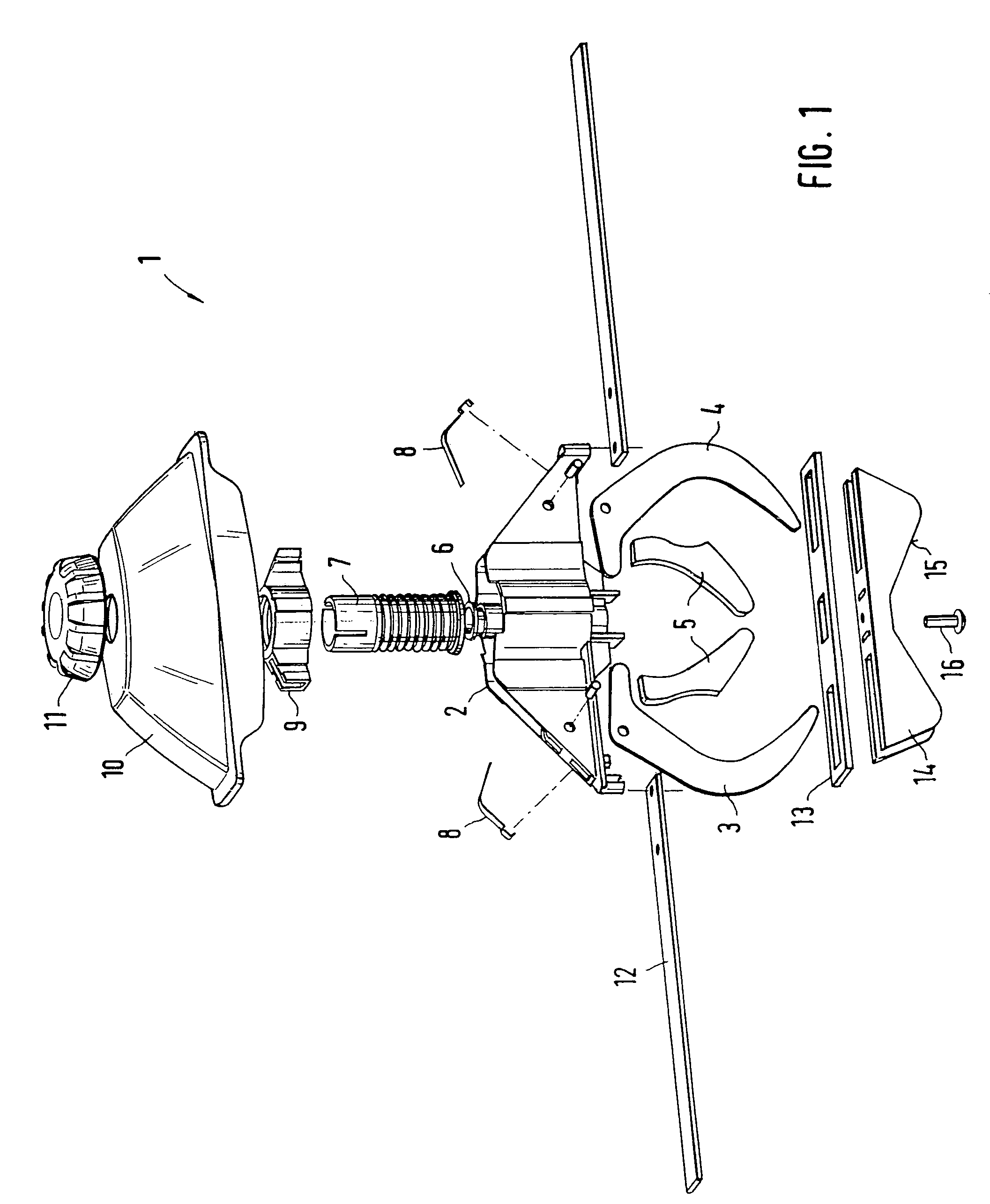 Fixing device for fastening a roof box