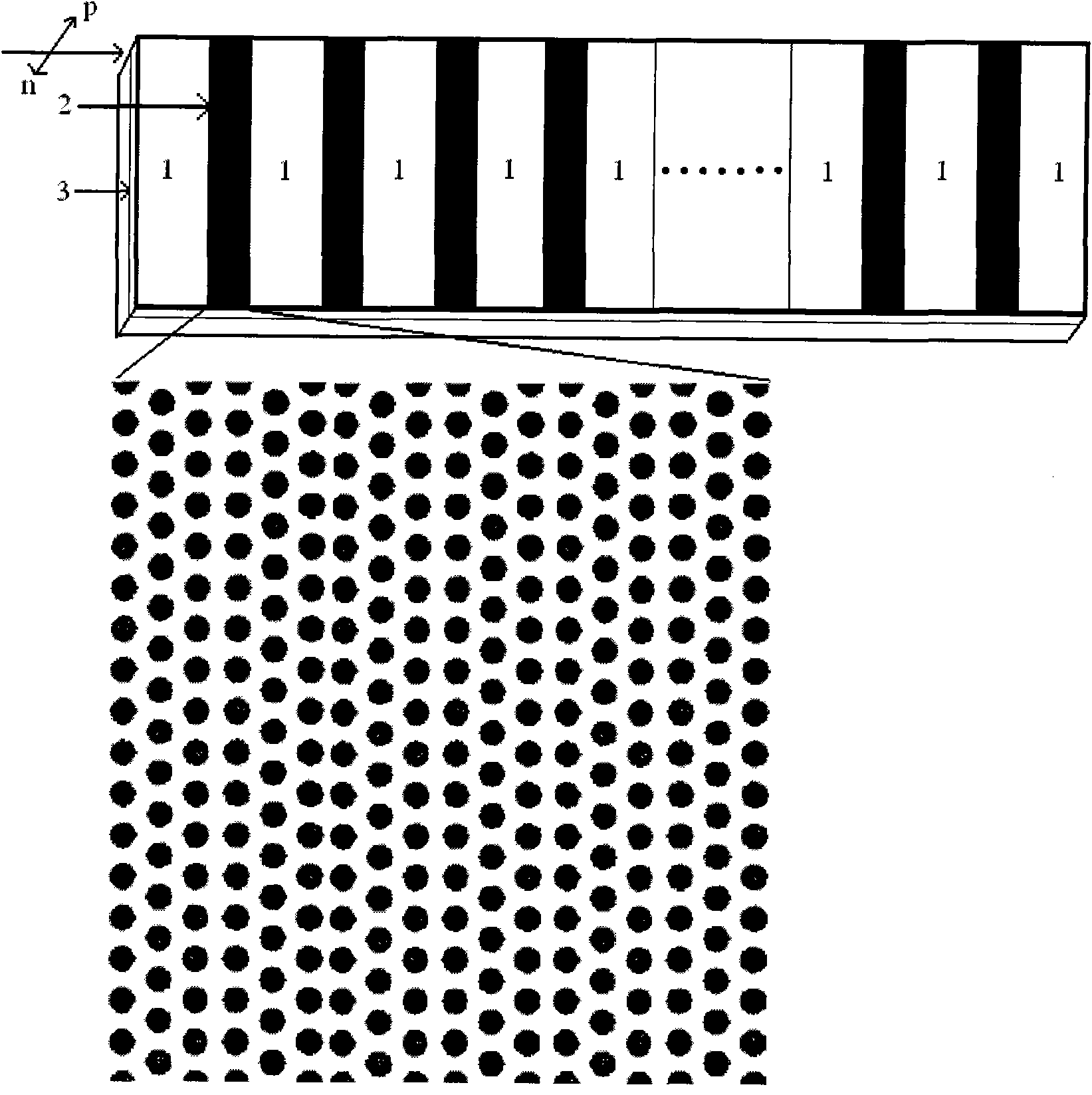 Linear array semiconductor laser with photonic crystal structure