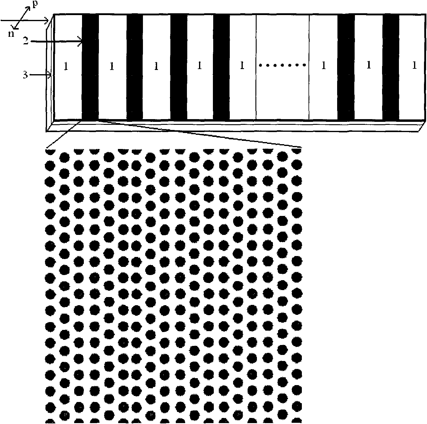 Linear array semiconductor laser with photonic crystal structure