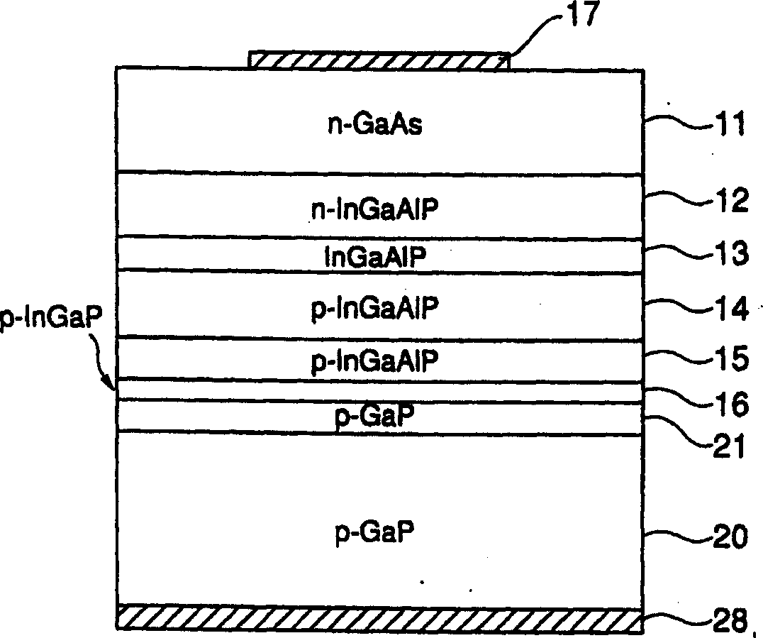 Illuminant semiconductor element and method for mfg. same