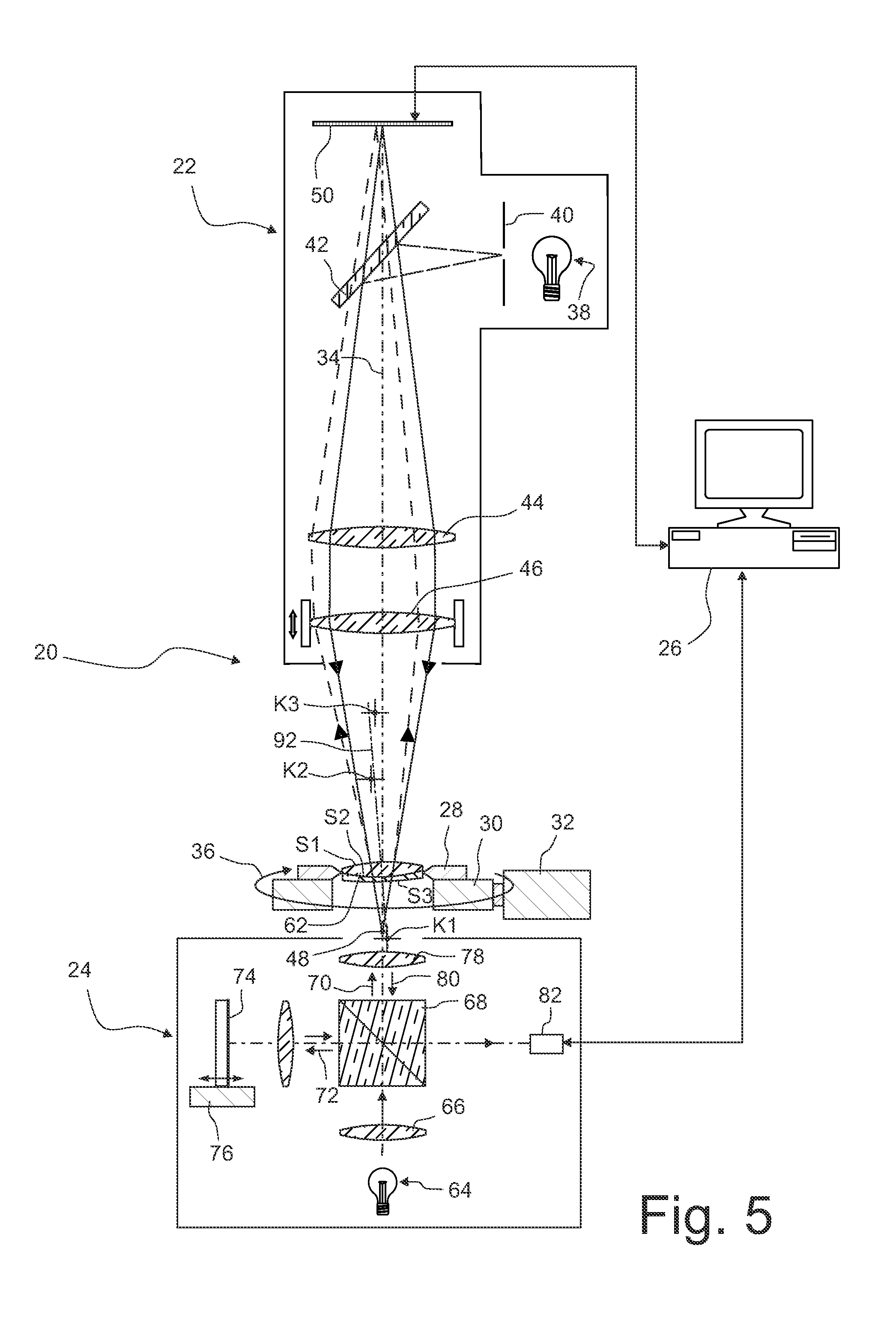 Measurement of the Positions of Centres of Curvature of Optical Surfaces of a Multi-Lens Optical System