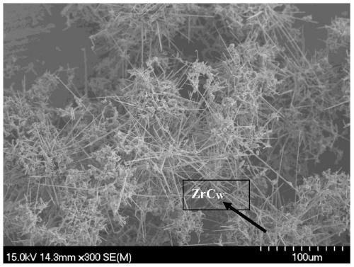 Preparation method for micron zirconium carbide whisker